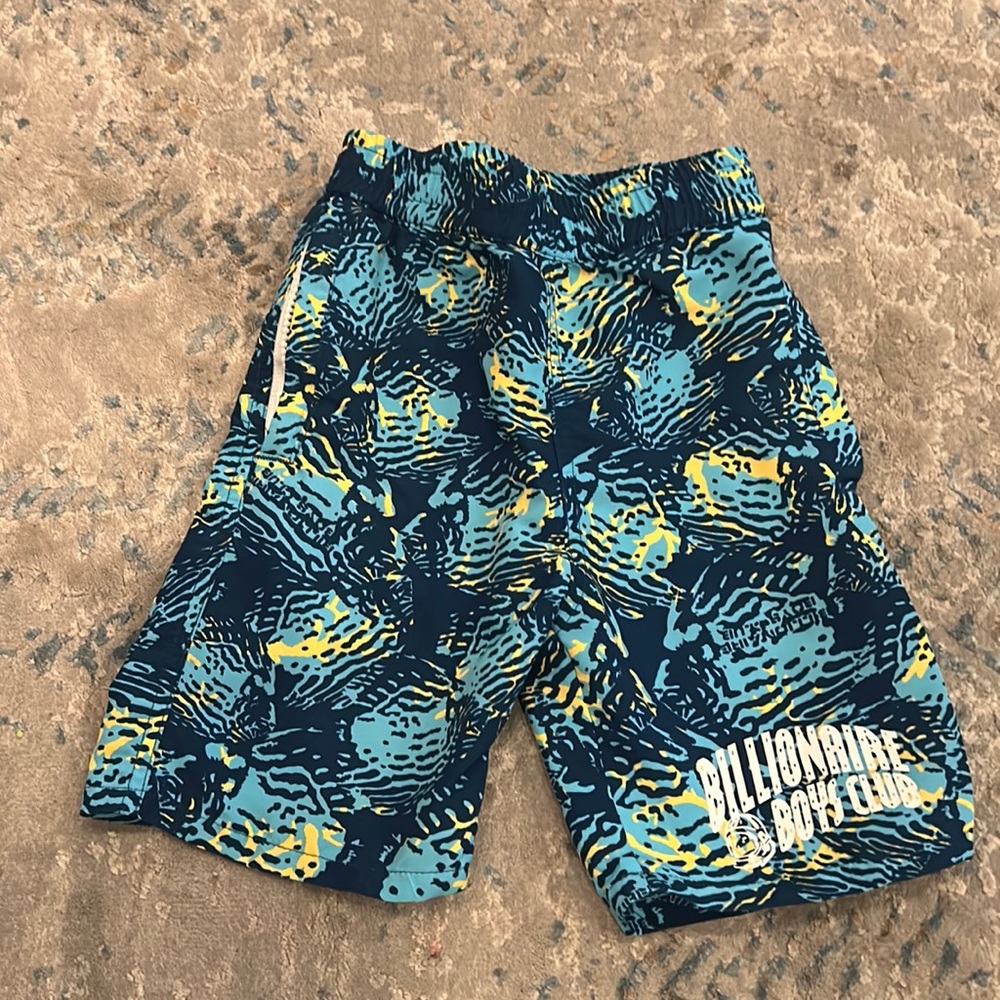 Billionaire Boys Club Blue and Yellow Kids Swim Trunks